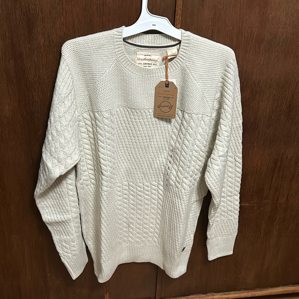 Weatherproof Vintage Fisherman crewneck Cable Knit Sweater size XL****